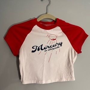 Red and white Baseball tee